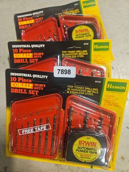 Hanson 10pc Cobalt Heavy Duty Drill Set with Irwin Auto Power Tape image