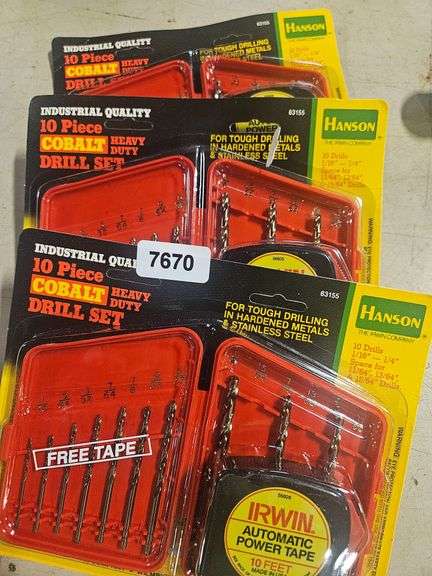 Hanson 10pc Cobalt Heavy Duty Drill Set with Irwin Auto Power Tape image