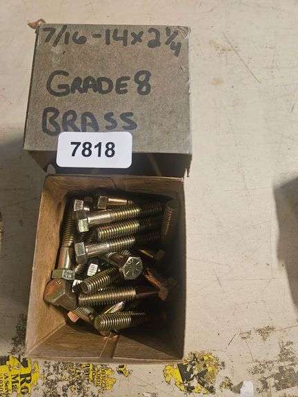 Bolts 7/16-14x2 1/4 Grade 8 Brass image