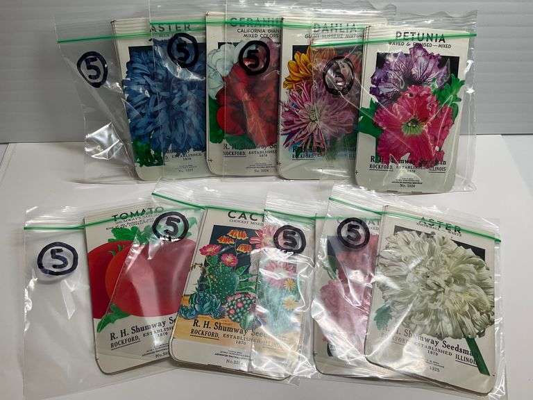 Colorful Unused 1940s Seed Packets - 8 Diff/40 Total...Shumway Seedsman Rockford, Illinois image