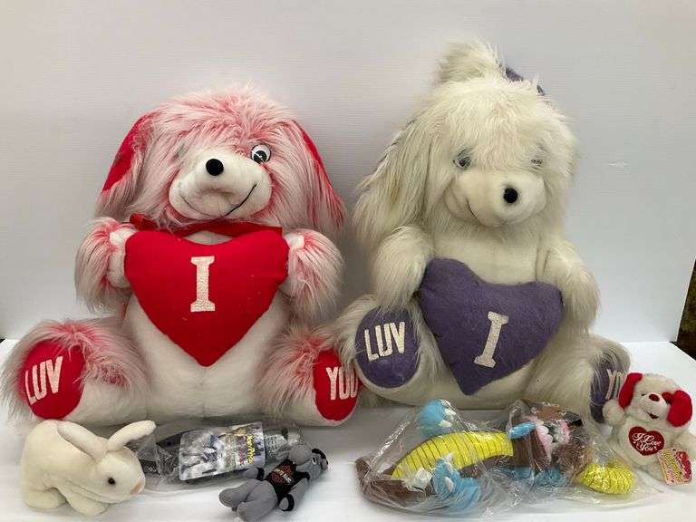 Plush Toys Including 'I Luv You' Bears and Others image