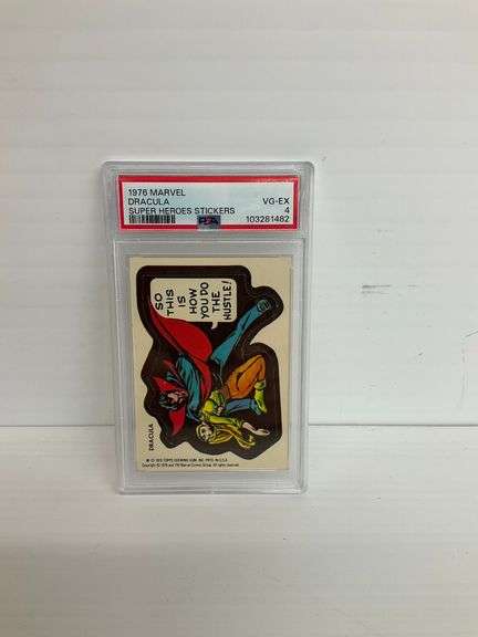 1976 Marvel Dracula Super Heroes Stickers - PSA Graded image