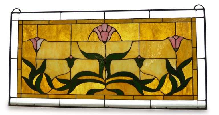 Contemporary Stained Glass Floral Window Panel image