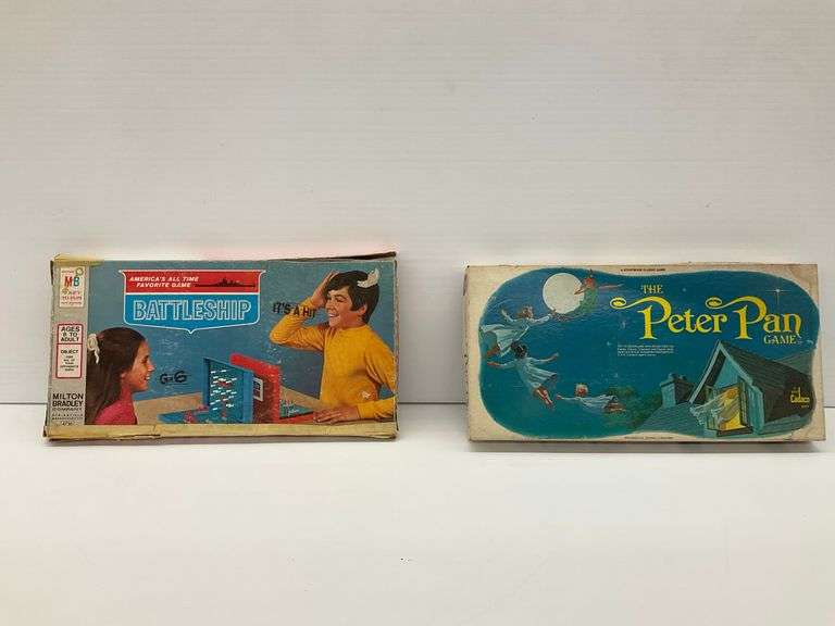 Vintage Peter Pan and Battleship Board Game Sets image