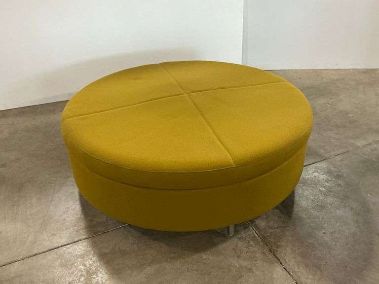 Round Mustard Yellow Ottoman image