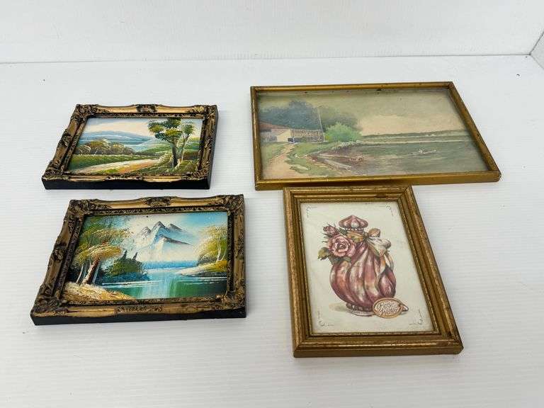 Lot of Four Framed Art Pieces image