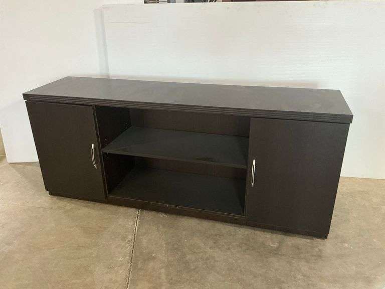 Dark Brown Media Console with Cabinets image