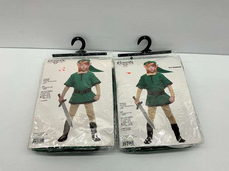 Two Charades Elf Warrior Costumes - Boys Large Size (10-12) image