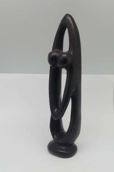 Modern Abstract Lovers Sculpture...12 in. tall. Hand Carved in Zimbabwe image