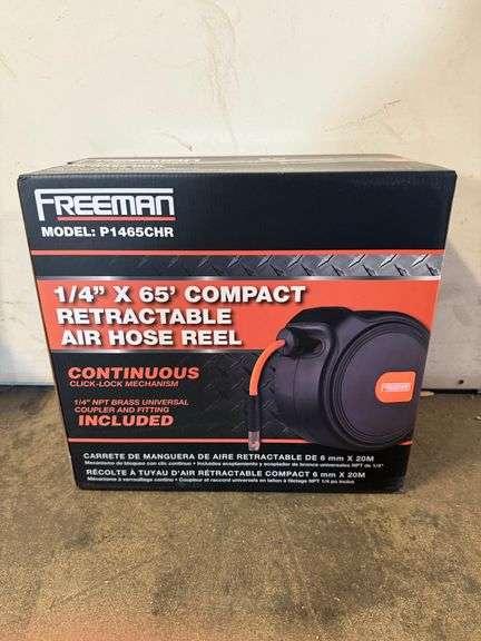 New Freeman 1/4 in. x 65 ft. Compact Retractable Air Hose Reel - Model P1465CHR image