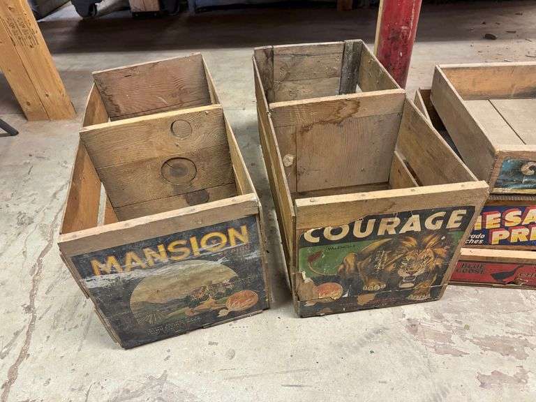 Wooden Advertising Boxes Including Produce Crates image