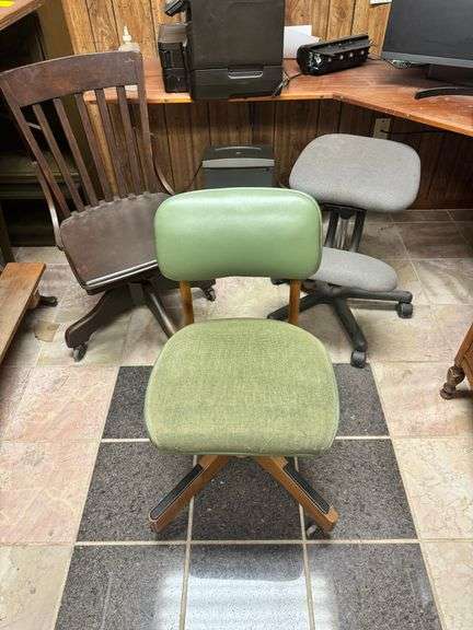 Three Rolling Desk Chairs ... See Photos image