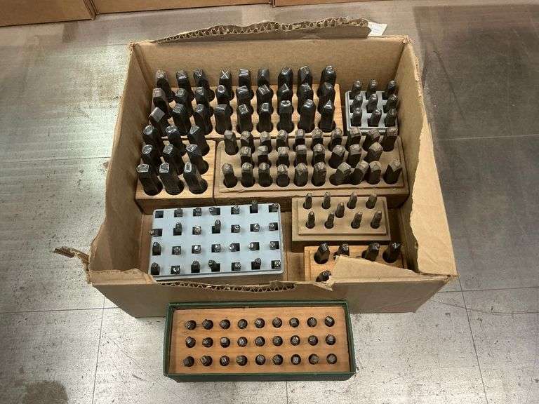 Large Assortment of Metal Letter and Number Stamps image