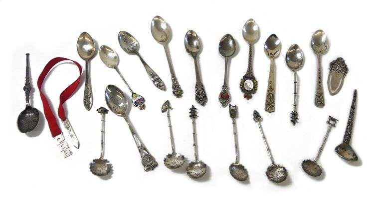 Assorted Sterling Silver Spoons - Collection of 18 image