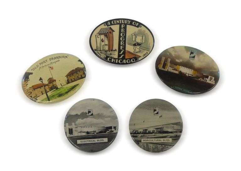 Five Century of Progress Exhibition Buttons image