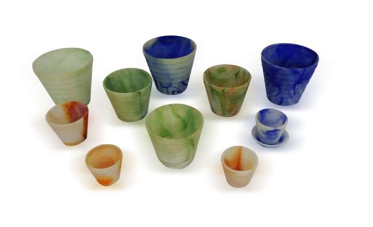 Group of Various Size Glass Vases and Planters image