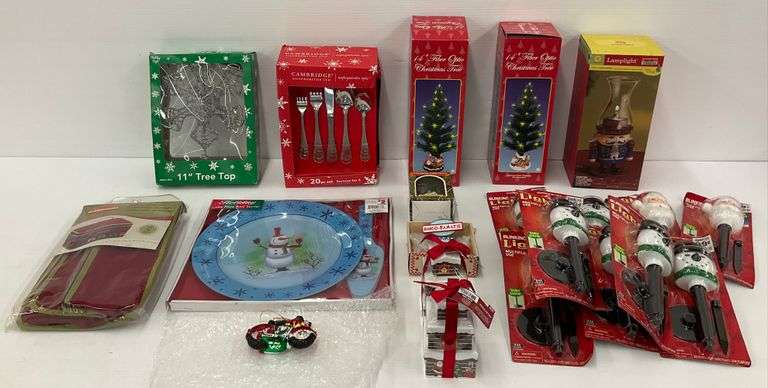 New Christmas Decorations Including Tree Top, Fiber Optic Trees, Plate Set and More image