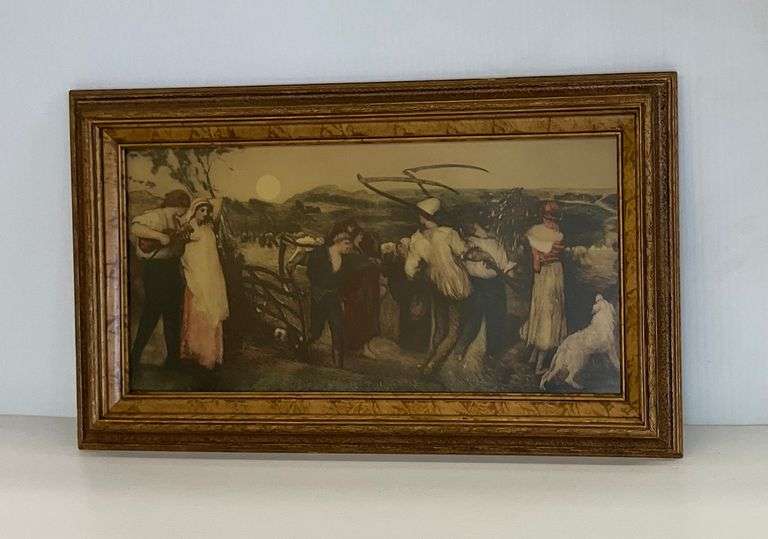 Framed Print of "The Harvest Moon" by George Heming Mason image