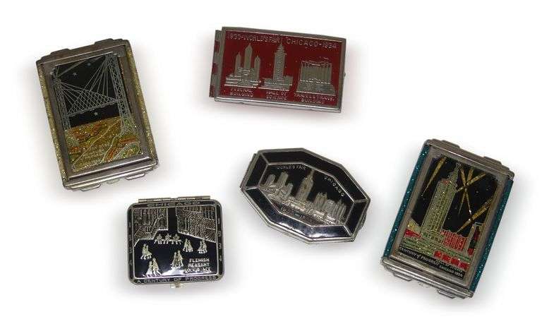 Five Chicago World's Fair Souvenir Compacts image