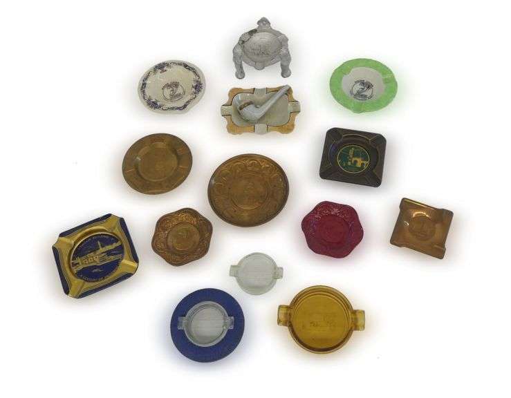Variety of Ashtrays Including Century of Progress Souvenirs image