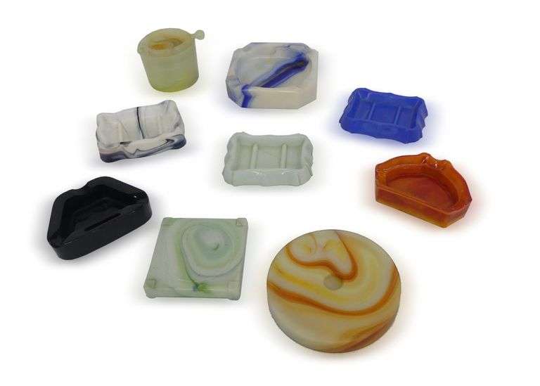 Group of Various Vintage Lion Match Co. New York Glass Ashtrays image