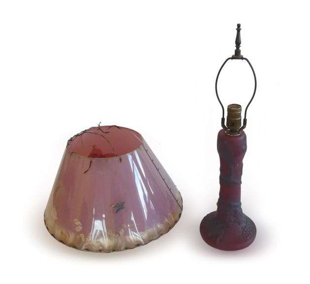 Van Briggle Grapevine Design Table Lamp with Shade image