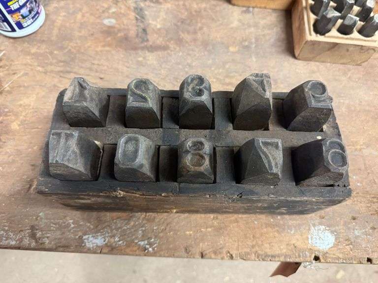 Steel Number Stamp Set ... See Photos ... Roughly 1 in. per image