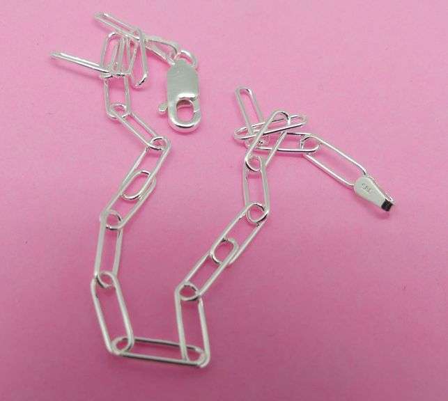 Sterling Silver Paperclip Link Bracelet image