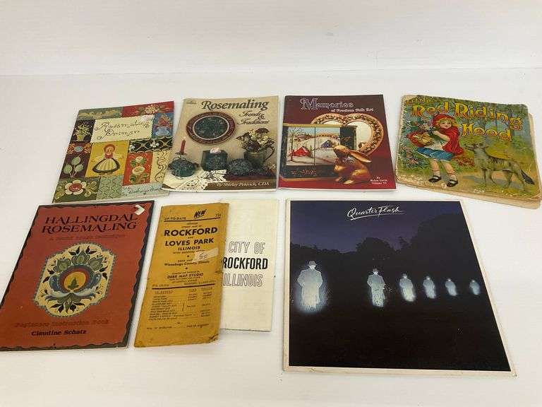 Books, Map & Quarterflash Vinyl Record Album Collection image