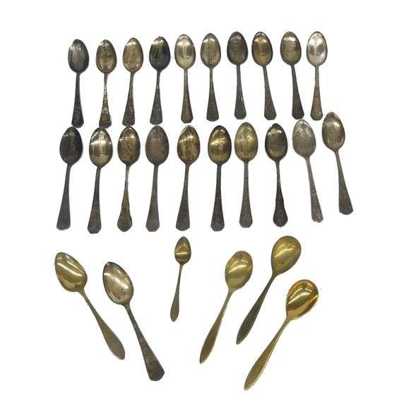 Collection of Chicago Souvenir Spoons and Others image
