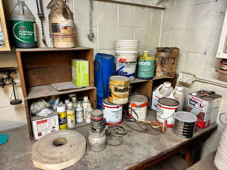 Assorted Painting, Sealing & Lubricating Oils & More ... See Photos image