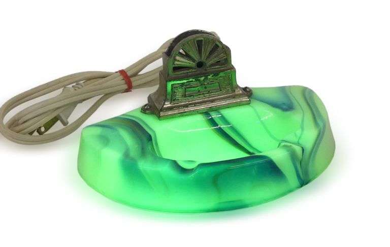 Vintage Akro Agate Electric Cigarette Lighter and Ashtray Combination image