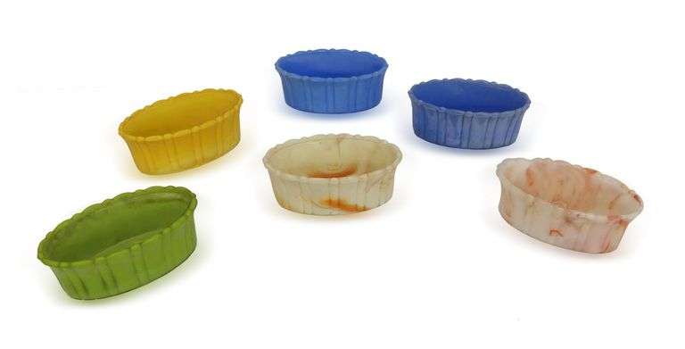Six Colored Glass Bowls image