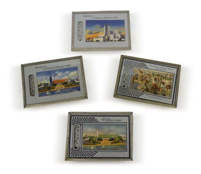 Four Chicago World's Fair Souvenir Thermometers image