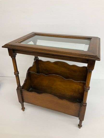 Glass Top Magazine End Table image