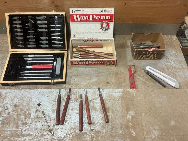 Wood Carving Tools - Cummins 51 Piece Set & Assorted Knives image