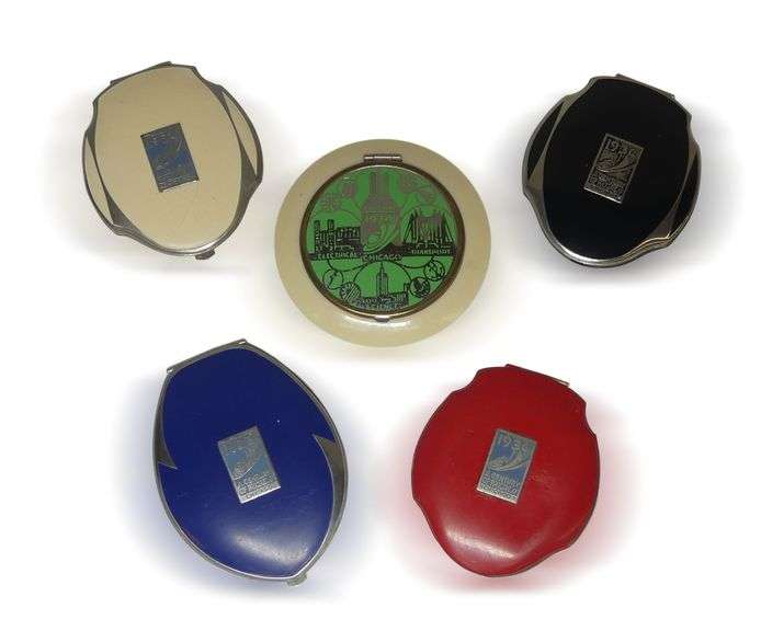 Five 1933-1934 Chicago World's Fair Souvenir Compacts image