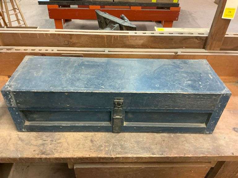 Wooden Tool Chest with Assorted Hand Tools ... 10 x 37 x 12 in. image