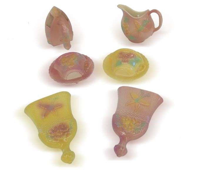 Six USA Pottery Pieces Including Wall Pockets image