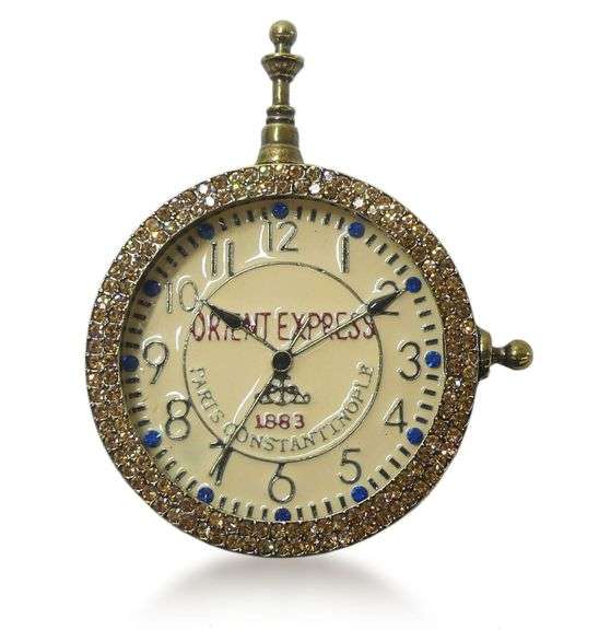 Scarce Avis Orient Express Pocket Watch Style Brooch image