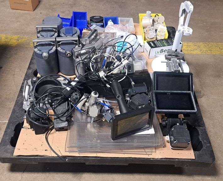 Pallet of Assorted Industrial Components and Electronics image