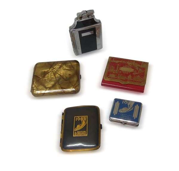 1933-1934 Chicago World's Fair Memorabilia: Lighter, Cases, and Compacts image