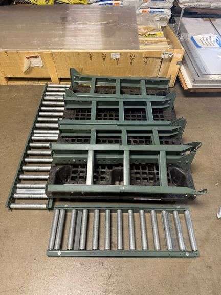 Hytrol Conveyor Roller Table Sections and Supports ... 38 x 55 x 12 in. and  38 x 35 x 10 in. ... see description image