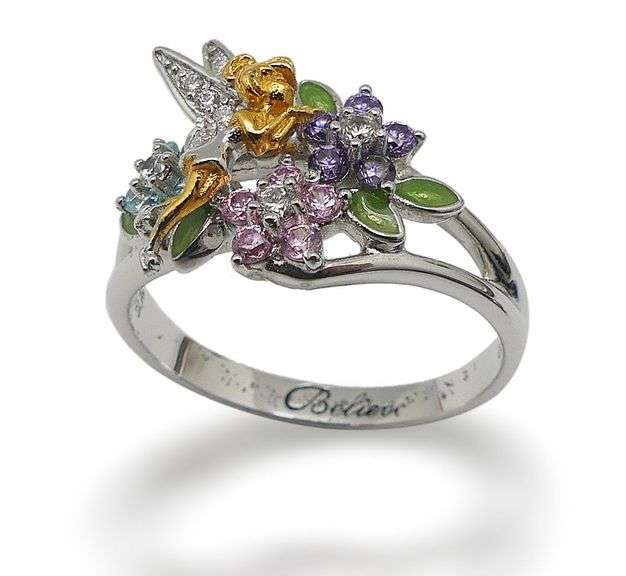 Sterling Silver Disney Tinkerbell Flower Ring image