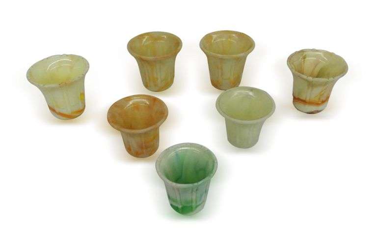 Seven Marble Agate Small Vases/Platers image