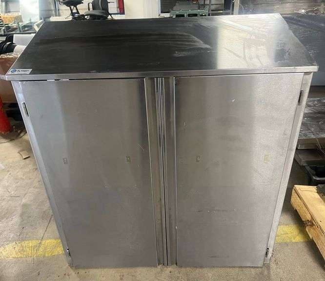Klinger's Trading Inc. Stainless Steel Storage Cabinet ... 39 x 36 x 14 in. image