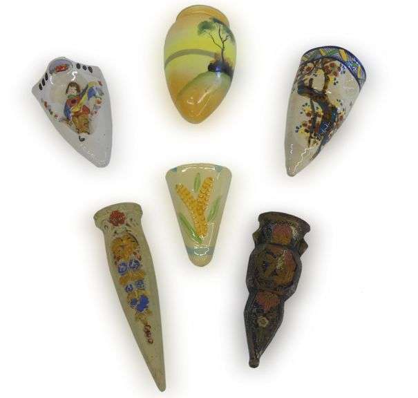Assorted Wall Pocket Vase Collection - Six Unique Pieces image
