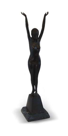 Elegant Bronze Female Form Statue image