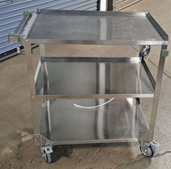 Metal Rolling Three Tier Cart ... 32 x 31 x 18 in. image
