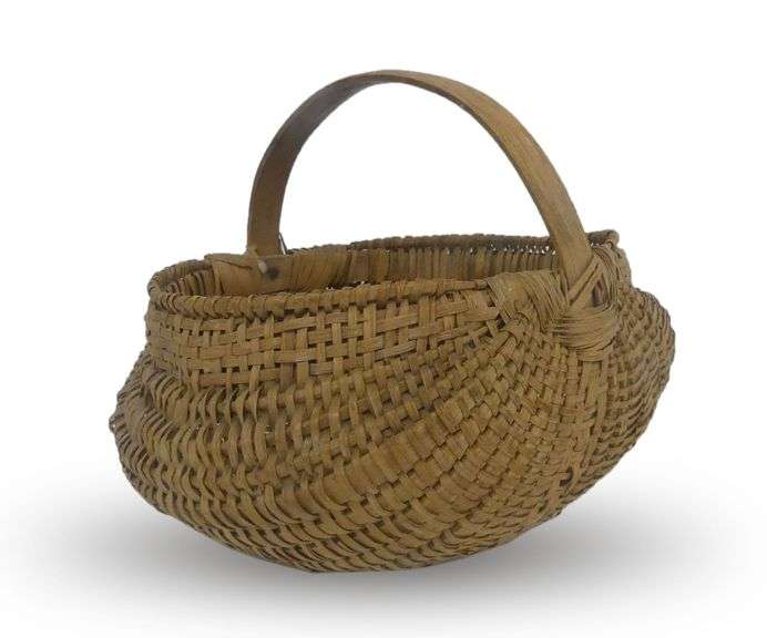 Vintage Woven Basket with Handle image